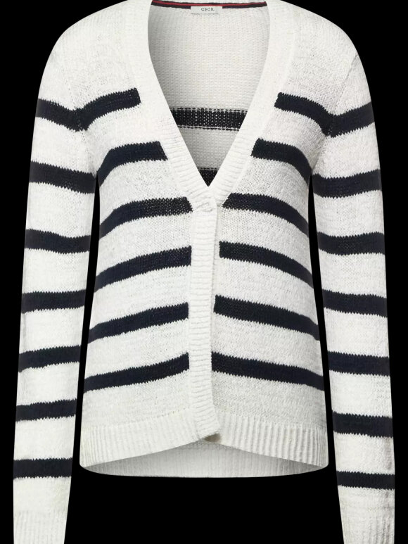 Cecil - Tape yarn striped cardigan