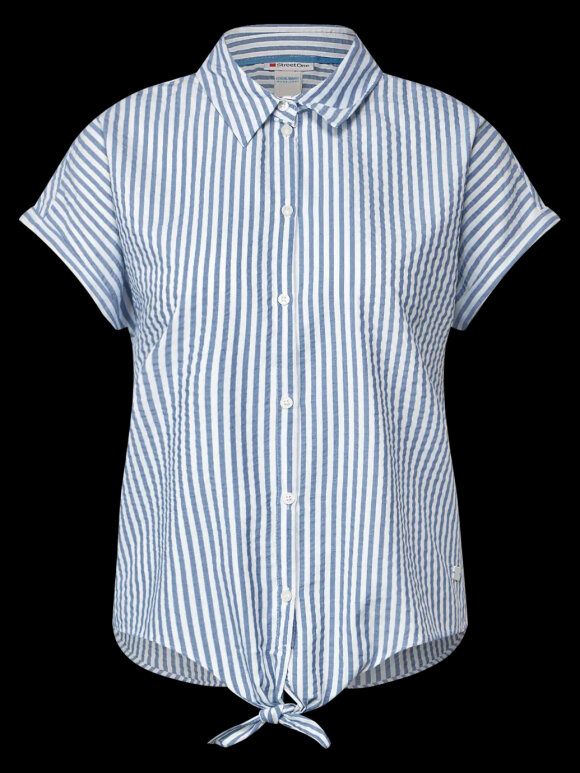 Street One - LTD QR Striped shirtcollar blo