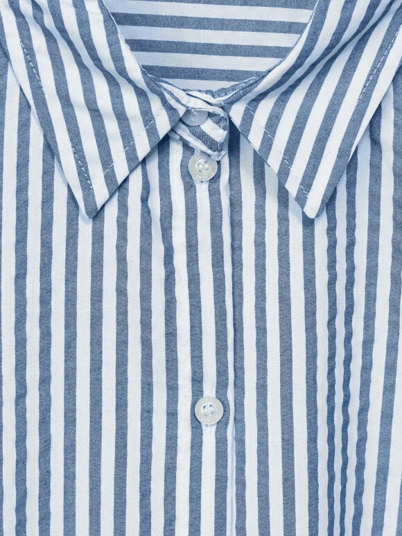 Street One - LTD QR Striped shirtcollar blo